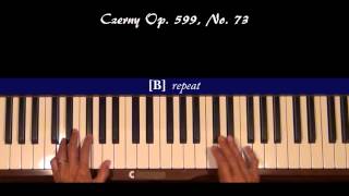 Czerny Practical Exercises for Beginners Op 599 No 73 Piano Tutorial [upl. by Yemac980]