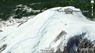 Mount Rainier Emmons Glacier Summit Route Animated [upl. by Yluj]