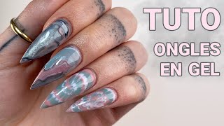 TUTO REMPLISSAGE ONGLES EN GEL  Forme Stiletto 😱 [upl. by Valenza]