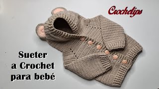 ¡TEJI Hermoso Jersey o Sueter a CROCHET  Principiantes  Parte 1  CROCHETIPS [upl. by Ekenna]