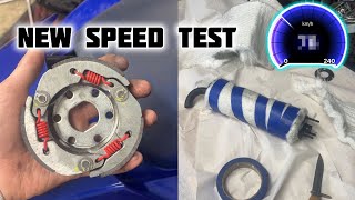 New Top Speed  Repacking the Silencer  New Clutch Springs Variator Weights [upl. by Nylsej]