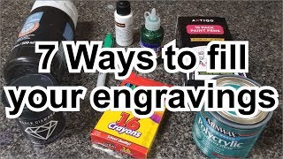 How to fill your engravings with paint epoxy resin glue and More  Woodworking tutorial [upl. by Ayitahs743]