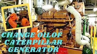 CHANGE OIL OF CATERPILLAR GENERATOR [upl. by Ciel869]