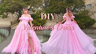 Making the Most Romantic Valentines Day Dress Ever  Pattern Available  DIY Princess Gown [upl. by Xer560]