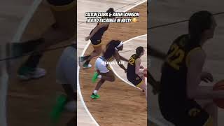 Caitlin Clark and Raven Johnson heated exchanged caitlinclark basketball wnba [upl. by Sykleb]