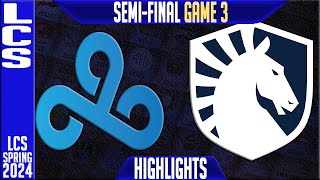 C9 vs TL Highlights Game 3  LCS Spring 2024 Playoffs Semifinal  Cloud9 vs Team Liquid G3 [upl. by Teillo]