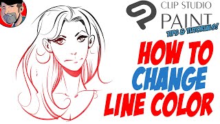 EASY way to change line color in CLIP STUDIO PAINT  TipsTutorial [upl. by Odlaw]