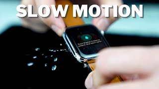 Apple Watch EJECTING Water in Slow Motion 200fps [upl. by Abigale]