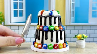 Miniature Chocolate Rainbow MampM Cake 🍫 The BEST Colorful MampM Candy Chocolate Cake Decorating [upl. by Peggie]