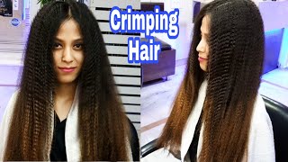 Crimping hair  how to do crimping crimping hairstyles crimp hair tutorial  eady crimping hair [upl. by Volpe]