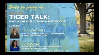 Tiger Talk Residence Life Movein and More [upl. by Azzil]