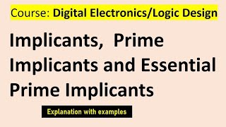 Implicants Prime Implicants Essential Prime implicants [upl. by O'Toole37]