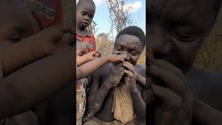 Hadza man feeding his children a favorite Soup middle of nowhere 😄‼️😋food hadzabetribe [upl. by Packer]