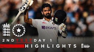 KL Rahul 127 at Stumps  England v India  Day 1 Highlights  2nd LV Insurance Test 2021 [upl. by Ahsuatan]