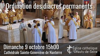 Ordination des diacres permanents présidée par Mgr Rougé [upl. by Tatianna]