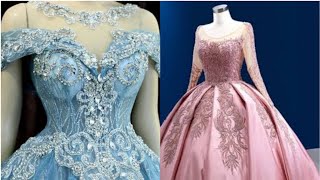 Ball Gown💃👗Elegant Feathered Ball Gown ballgown 💙💗👗🤩tranding 2024LatestDesignergonwtiktok [upl. by Hnil807]