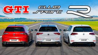 New Golf GTI v Old Golf R v Clubsport DRAG RACE [upl. by Eirised558]