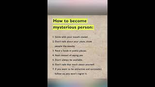 Become mysterious person smartliving beingpowerful becomesmart intelligence psychology [upl. by Zacharias]