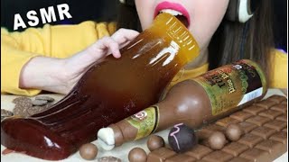 Hazelnut Crush ASMR gummy cola bottle chocolate candy bottle Mukbang bites only [upl. by Levitt]