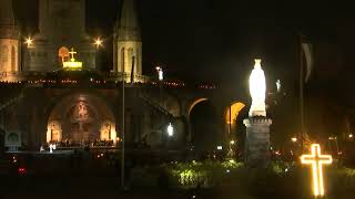 Procession Mariale aux flambeaux at the Sanctuaire de Lourdes  17 September 2024 [upl. by Ahseyn]