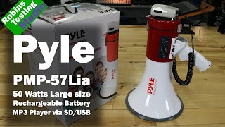 PYLE PMP57LIA Professional Megaphone  Comes with Rechargeable Battery and Builtin USB Flash amp SD [upl. by Nylrats628]