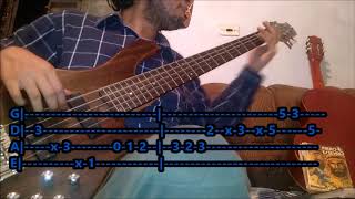 Secos e Molhados  Amor cover baixo\Bass com TABs [upl. by Korie553]