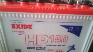 Exide HP 150 12V 100AH 20HRS designed for solarUps Deep Cycle longer backup Heavy Duty longbackup [upl. by Naerb]