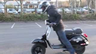 Vespa PX Scooter Wheelie UK 2 burnout [upl. by Ginevra162]