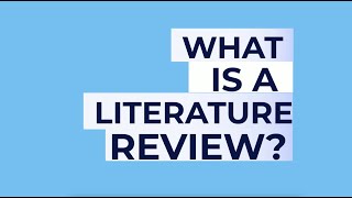 What is a Literature Review [upl. by Ashbey493]