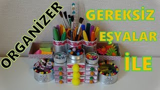 Kendin Yap quotMASA ÜSTÜ DÜZENLEYİCİquot  Çok Basit  DIY Desk Organizer  Geri Dönüşüm [upl. by Bonacci]