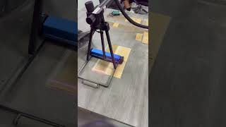 Laser removal of solid wood surface paint coating [upl. by Yeltnarb]