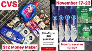 CVS Couponing November 1723 Round 2 More deals to grab explaining how to receive 1070 [upl. by Rimisac]