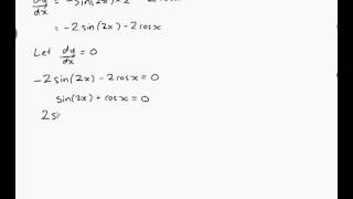 EXAMPLE Finding the turning points of a trig function [upl. by Lacsap]