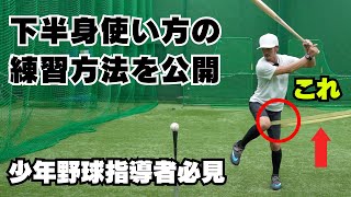 【野球トレーニング】バッティングフォーム・下半身の使い方を練習する方法を紹介！少年野球トレーナーが直伝。少年野球指導者必見！ [upl. by Magnusson]