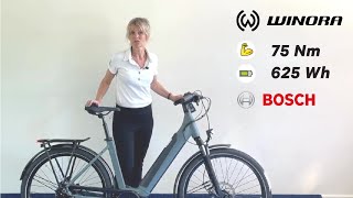 Winora Sinus 9 Wave – elcykel med hög komfort stort batteri för lång räckvidd och stark Boschmotor [upl. by Hsiri]