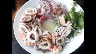 ပင္လယ္စာ ရခိုင္သုတ္Seafood Salad Rakhine Style [upl. by Nerti]