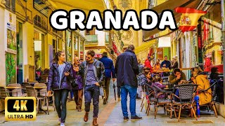 🇪🇦4K GRANADA  The Most Charming City in Europe  City Centre Walking Tour  Spain Andalucía [upl. by Aieki719]