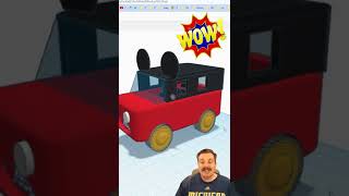 A Tinkercad Mickey Mobile by Mallory  Absolute Beginner Car Tutorial [upl. by Aznola318]