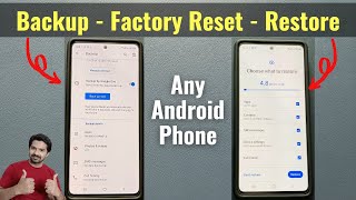 How to Complete Data Backup Factory Reset amp Restore Backup in any Android Phone in Hindi [upl. by Mosley]