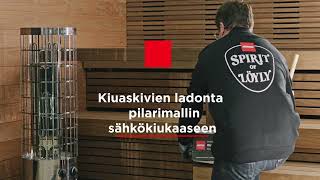 Harvia  Kiuaskivien ladonta pilarimallin sähkökiukaaseen [upl. by Stamata]