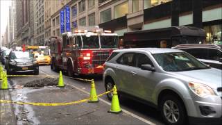 FDNY ENGINE 34 RESPONDING amp BLASTING AIR HORN DURING HEAVY TRAFFIC ON W 39TH ST IN MANHATTAN [upl. by Gavrila877]