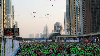 Dubai transforms into a running track for Dubai Run 2024 [upl. by Elmajian]