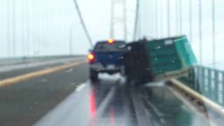 Mackinaw Bridge Trailer Blowover [upl. by Werbel]