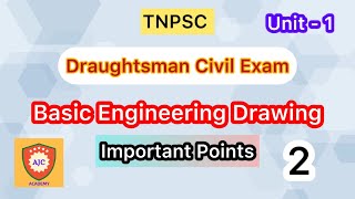 TNPSC  Draughtsman Civil ExamUnit  1Basic Engineering DrawingImportant Points  2 [upl. by Rora]