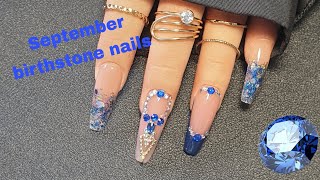 September birthstone nails  Lazy girl method  polygel [upl. by Cinimod899]