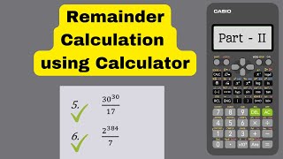 Remainder Calculation Using Calculator  Remainder Calculator Tricks  Part  II [upl. by Norah907]