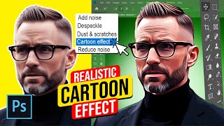 How to Turn Photos into Cartoon Effect in Photoshop  Photoshop Tutorial [upl. by Annaitat]