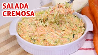 SALADA DE REPOLHO CREMOSO COM MAIONESE E CREME DE LEITE  Receita [upl. by Lyrrad]