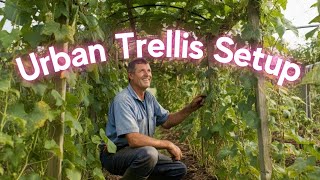 Best Trellis For Climbing Plants  DIY Easy Setup For Urban Farms [upl. by Lerud54]