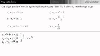 Ciąg arytmetyczny  Czy ciąg o podanym wzorze ogólnym jest arytmetyczny b [upl. by Mur]